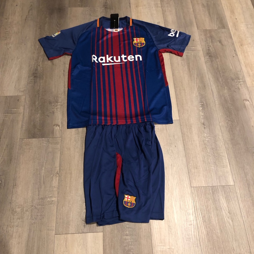 Barcelona soccer jersey Free shorts reduced price World Cup